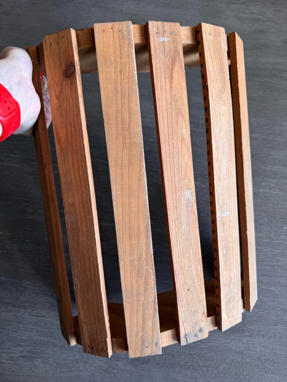 Vintage Wooden Watermelon Basket Bowl Decor